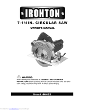 Ironton 46462 Owner's Manual