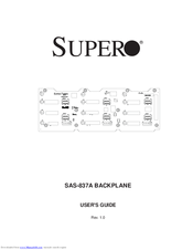 Supero SAS-837A BACKPLANE User Manual