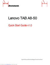 Lenovo TAB A8-50 Quick Start Manual
