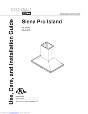 Essentials Siena Pro Island ZSL-E42AS Use, Care And Installation Manual