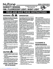 NuTone QTXEN110SFLT Instructions For Use Manual