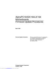 Compaq AlphaPC164 Firmware Update Procedures