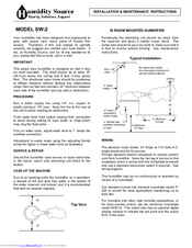 Humidity Source SW-2 Installation & Maintenance Manual