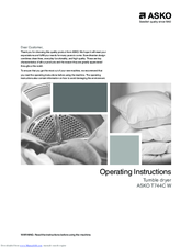 Asko T744C Operating Instructions Manual