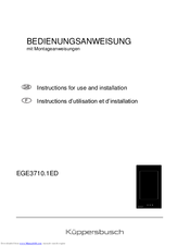 Kuppersbusch EGE3710.1ED Instructions For Use And Installation