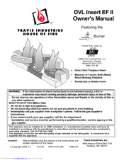 Travis Industries DVL Insert EF II Owner's Manual