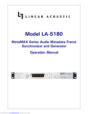 Linear Acoustic MetaMAXLA-5180 Operation Manual