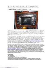 Mercedes-Benz MY2001 C-Class COMAND 2.0 Instructions For Use Manual