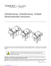 Vermont Castings VCS325 Series Assembly Instruction Manual