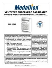 Medallion MBP10TLA Owner's Operation And Installation Manual