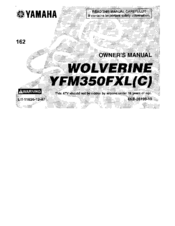 Yamaha Wolverine YFM350FXL Owner's Manual