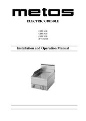 Metos OFTE 40C Installation And Operation Manual