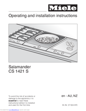 Miele CS 1421 S Operating And Installation Instructions