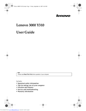 Lenovo 3000 Y310 User Manual