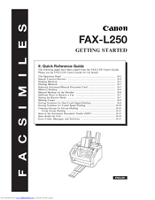 Canon FAX-L250 Getting Started