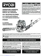 Ryobi RY08420 Operator's Manual