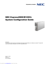 NEC Express5800/B120f-h System Configuration Manual