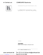 Kramer VS-88H User Manual