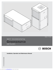 Bosch SV018 Installation, Operation And Maintenance Manual
