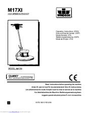 Windsor M17XI Operating Instructions Manual