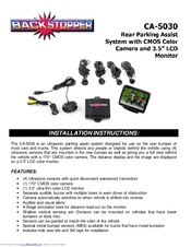 BackStopper CA-5030 Installation Instructions Manual