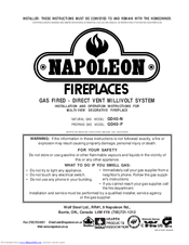 Napoleon GD40-N Installation And Operation Instructions Manual