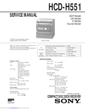 Sony HCD-H551 Service Manual