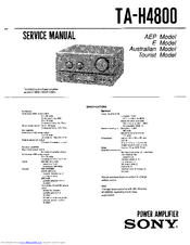 Sony TA-H4800 Service Manual