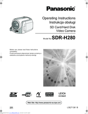 Panasonic SDR-H280 Operating Instructions Manual