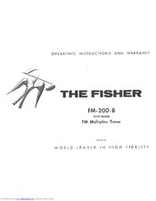 Fisher FM-200-B Operating Instructions And Warranty