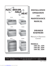 Alto-Shaam HALO HEAT 500-1DN Installation, Operation And Maintenance Instructions