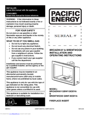 Pacific energy BROADWAY GBWY.BODYA Installation And Operating Instructions Manual