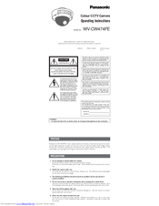 Panasonic WV-CW474FE Operating Instructions Manual
