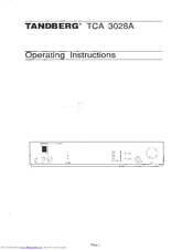 TANDBERG TCA 3028A Operating Instructions Manual