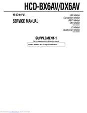 Sony HCD-BX6AV Service Manual