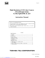 Teli CleverDragon CSCQS15CC23 Instruction Manual