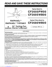 Emerson RAPHAEL CF2605PW00 Owner's Manual
