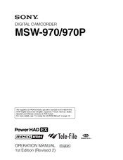Sony MSW-970P Operation Manual