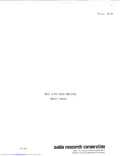 Audio Resource Group D-79B Owner's Manual