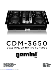 Gemini CDM-3650 User Manual