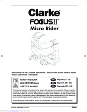 Clarke FOCUS II MICRO RIDER 28 BOOST Instructions For Use Manual