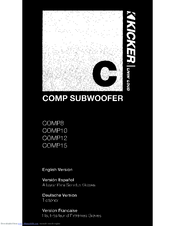 Kicker COMP8 Owner's Manual