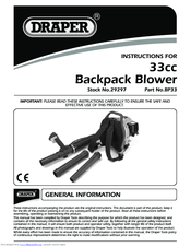 Draper BP33 Instructions Manual