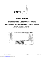 Celsi CFECRORE Instructions & Operating Manual
