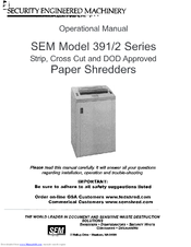 SEM 391 Series Operation Manual
