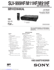 Sony SLV-M11HF - Video Cassette Recorder Service Manual