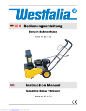 Westfalia 80 31 79 Instruction Manual