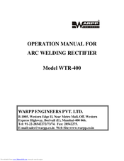 Warpp WTR-400 Operation Manual