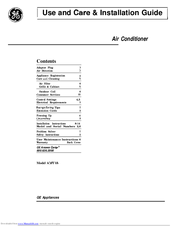 GE AW18 Use And Care & Installation Manual