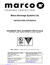 Marco 1000677MJ Instructions Manual